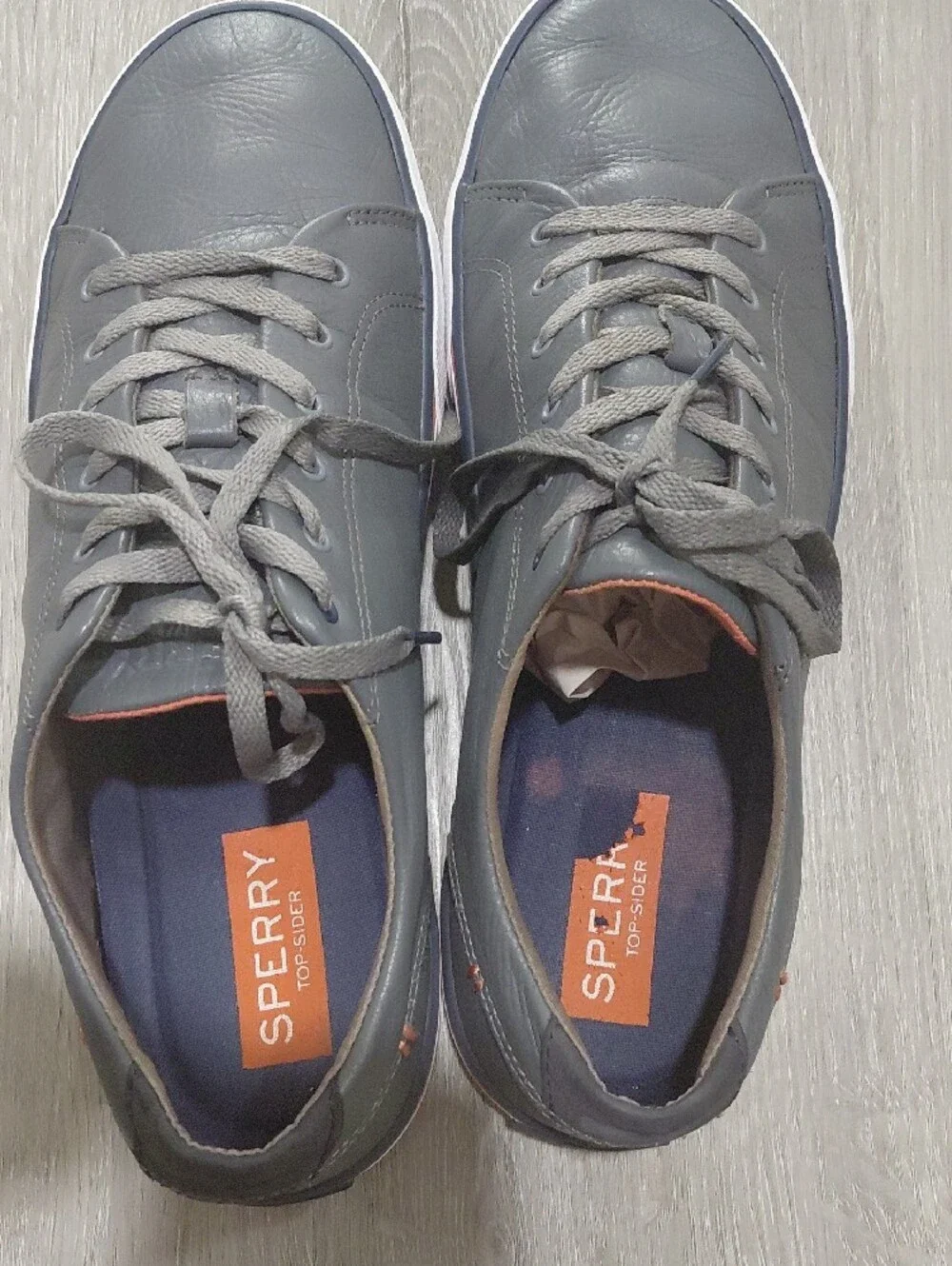 Sperry Men's Gray Low-Top Leather Sneakers